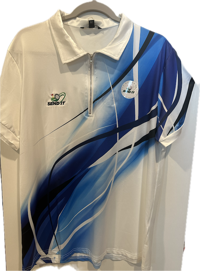 Men's Geometric Zip Polo